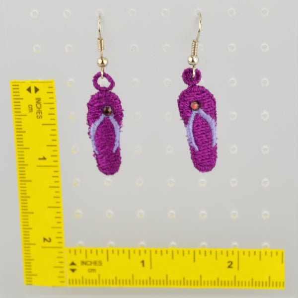 Embroidered Flip Flop Earrings, Accessory