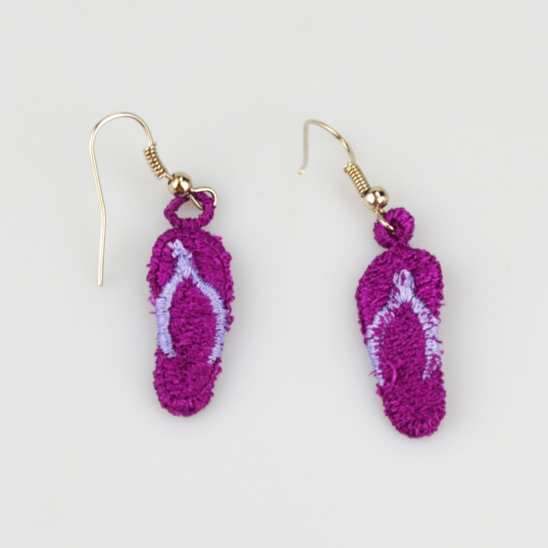 Embroidered Flip Flop Earrings, Accessory