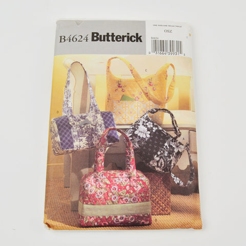 Butterick Waverly B4624 Sew Pattern -  Quilted Tote, Shoulder Bag, Purse - Uncut