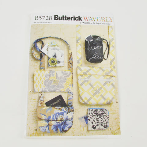 Butterick Waverly B5728 Sew Pattern - Purse, Clutch, Wallet, Shoulder Bag - Uncut