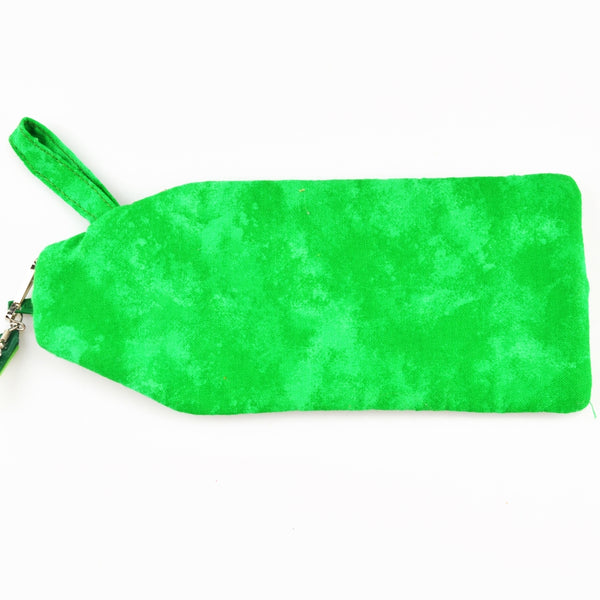 Green Crayon Zipper Pouch Embroidered Coin Purse Wallet Bag Zipper Case