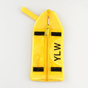 Yellow Crayon Zipper Pouch Embroidered Coin Purse Wallet Bag Zipper Case