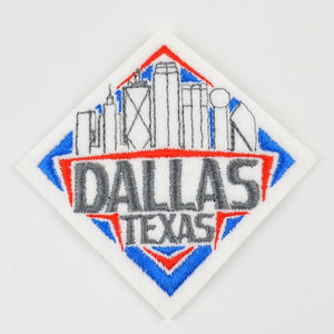 Dallas Texas Skyline Patch Iron-On / Sew-On - Red, White, Blue, Gray  4"