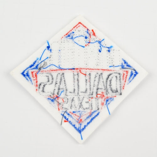 Dallas Texas Skyline Patch Iron-On / Sew-On - Red, White, Blue, Gray  4"