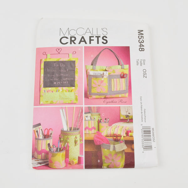 McCalls Crafts M5348 Sew Pattern - Tote Bag Office Accessories, Organizers - Uncut