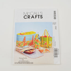 McCalls Crafts M6338 Sew Pattern - Tote Bags, Casserole Bottle Carrier - Uncut