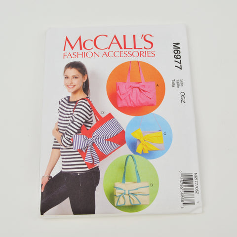 McCalls Fashion Accessories M6977 Sew Pattern - Tote Bags, Purses - Uncut