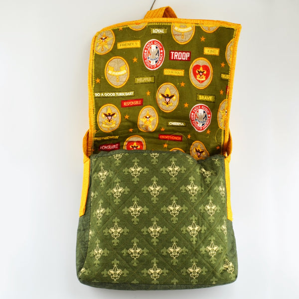 Shoulder Messenger Bag Quilted School Book Bag - Boy Scout Theme