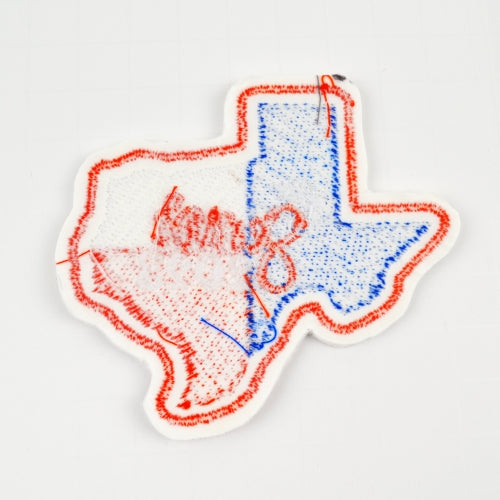 Senior 2023 Texas Flag Patch Iron-On - Red, White, Blue - Mortarboard Decor