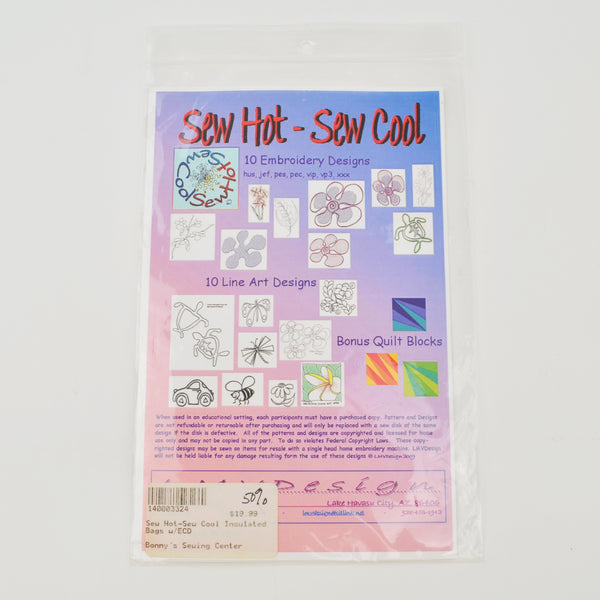 Sew Hot Sew Cold Insulated Bag Sewing Pattern Embroidery Designs - CD