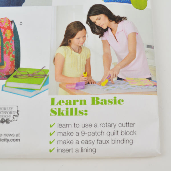 Simplicity 1935 Sew Pattern - Learn To Sew - Basic Quilt Block Bags - Uncut